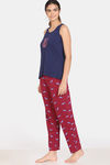 Zivame My Besties Cotton Pyjama Set - Beet Red — thumbnail 2